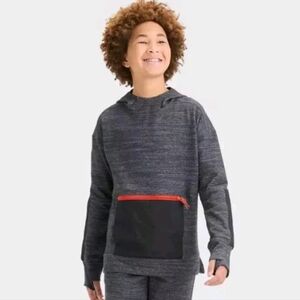 Boys' Premium Fleece Hoodie - All In Motion XS 4/5 Grey & Orange
